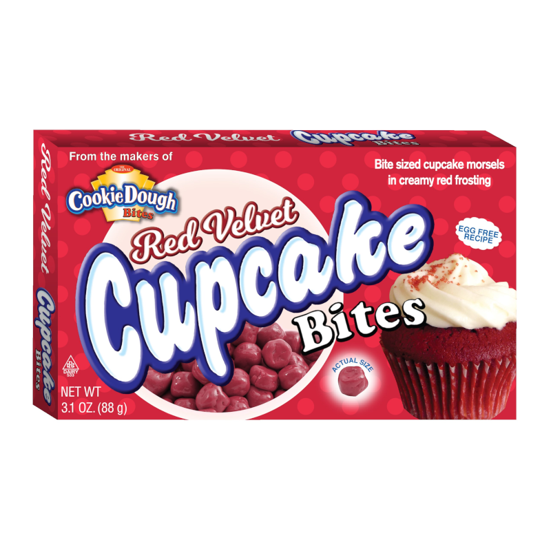 Cookie Dough Red Velvet Cupcake Bites Theatre Box