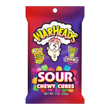 Warheads Chewy Cubes Peg Bag (141g)